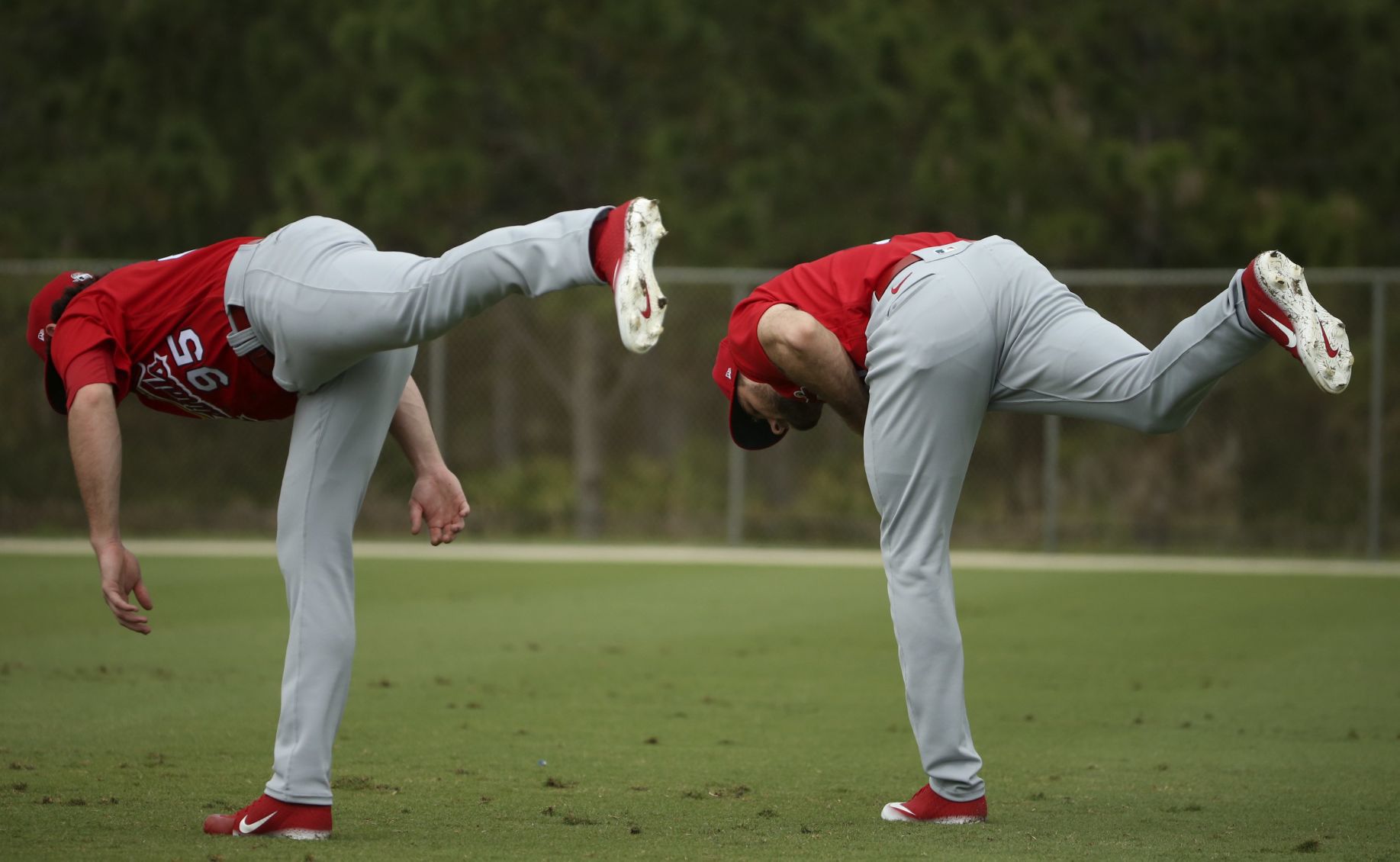 Rain shows during Saturday workout at Spring Training